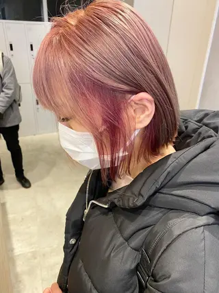 ショート カラー ヘアアレンジ ハイトーン/ ボブ 中村麟のヘアスタイル