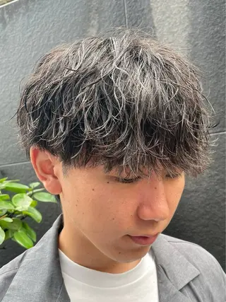 ショート パーマ メンズ 無料縮毛矯正モデル 募集中/TAIYOUのヘアスタイル