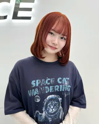 ミディアム カラー ヘアアレンジ ‎🤍韓国ボブ/ 縮毛矯正🪽‪ひかりのヘアスタイル