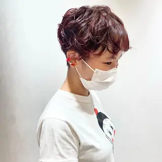 ショート カラー パーマ 🐺ウルフ/レイヤー 似合わせ‎🤍沙羅のヘアスタイル