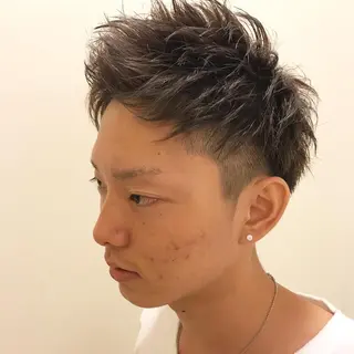 ショート カラー パーマ メンズ 平内 賢人のヘアスタイル