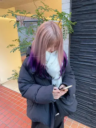 ロング カラー 篠原 幹のヘアスタイル