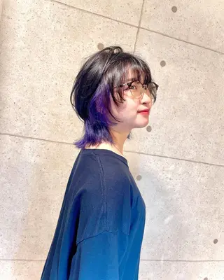ショート 韓国風/小顔レイヤー /艶カラーのヘアスタイル