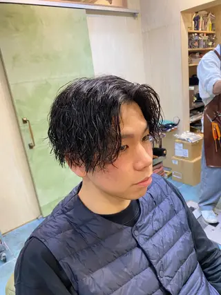 ミディアム パーマ メンズ メンズカット/パーマ 福島区SOSOのヘアスタイル