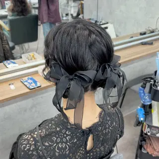 ミディアム ヘアアレンジ JUNSHIN🦋 ヘアセット／カラーのヘアスタイル