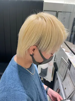 パーマ メンズ 海外レイヤー/赤み 消しカラー/上原聖奈のヘアスタイル