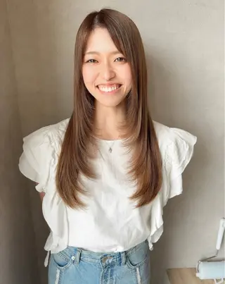 ロング 𝑭𝒖𝒌𝒂🩶 モテ髪×透明感カラーのヘアスタイル