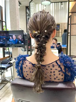 ロング ヘアアレンジ 🌈透明感カラー 韓 国ヘアこうたろうのヘアスタイル