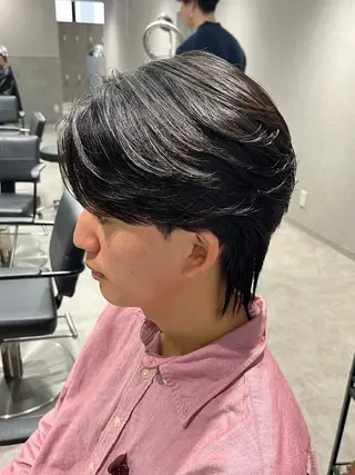 ショート パーマ メンズ 【センターパート/ マッシュ】ryokaのヘアスタイル