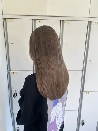 ロング カラー HAIR&MAKE  EARTH若葉台店所属・ICHIRI" 艶カラー/縮毛矯正のヘアスタイル