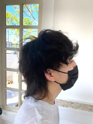 ミディアム パーマ メンズ 田中 悠之のヘアスタイル