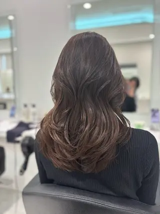 ロング カラー ブリーチなし透明感 ×縮毛矯正🤍ユウのヘアスタイル