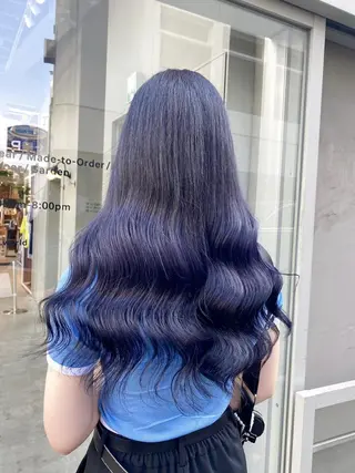 カラー ロング 💙ハイトーン韓国風 色白ヘア💙manaのヘアスタイル