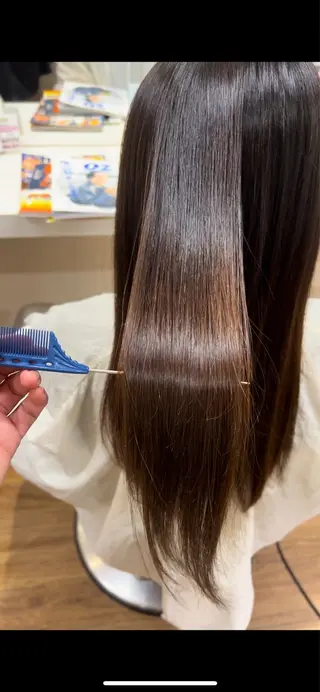 ロング 朝が楽になる艶髪縮毛 ✨中稲明梨のヘアスタイル