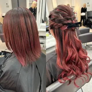 ロング カラー ヘアアレンジ 下妻 カラーエクステ難波のヘアスタイル