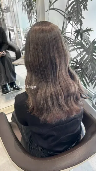 セミロング 縮毛矯正/ブリーチ 無しWカラーのヘアスタイル