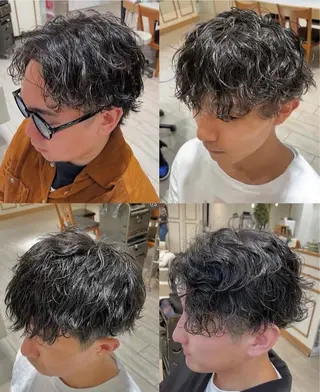 ショート パーマ メンズ 🐝メンズハイライト …Rioのヘアスタイル