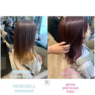 セミロング カラー 艶髪レイヤー上田 紗也🇰🇷💗のヘアスタイル