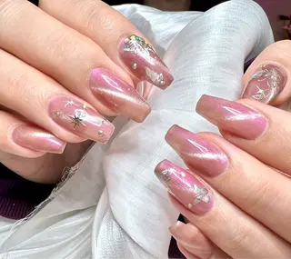 ネイル リボン、ガーリー パーツ放題専門店のネイルデザイン