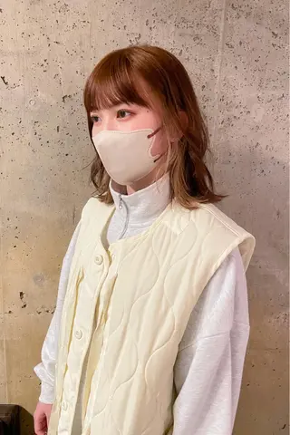 ミディアム カラー パーマ/レイヤー 岩山丈一郎のヘアスタイル