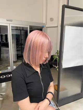 ミディアム カラー MINENO🌼 パーマ⚡️ブリーチのヘアスタイル