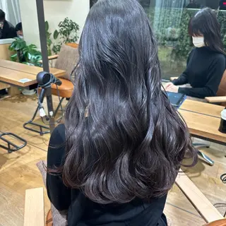 ロング カラー パーマ ヘアアレンジ メンズ キッズ ネイル マツエク・マツパ アイブロウ 顔周りcut/ 艶ワンカラー♥ちさきのヘアスタイル