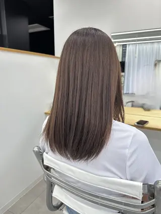 セミロング カラー risa | 透明感 カラー|ベージュのヘアスタイル