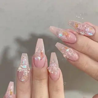 ネイル ネイリストゆか💅 長さだし、深爪矯正のネイルデザイン