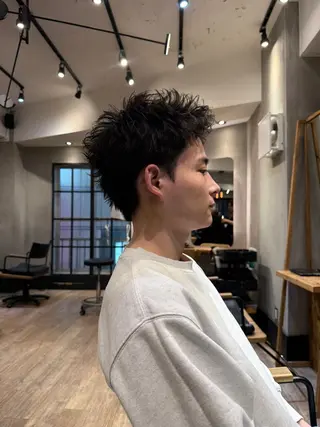 ショート パーマ メンズ heavenly by HAVANA新宿所属・メンズショート/ピン パーマ/新宿/フウガのヘアスタイル