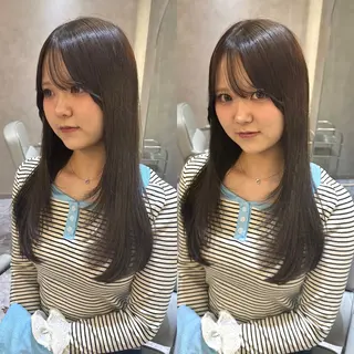 ロング カラー 韓国ヘア🇰🇷/ 顔周り/松田光里のヘアスタイル