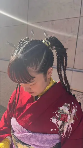 ロング 艶カラー/レイヤー /メンズ/マツエクのヘアスタイル