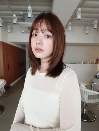 ミディアム 骨格診断カット.𖥔 ボブ/レイヤー/碧夢のヘアスタイル