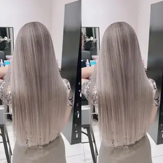 ロング カラー オフホワイトアンドなんば所属・福西 洋斗のヘアスタイル