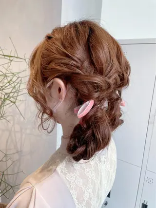 セミロング ヘアアレンジ 透明感カラー✨艶髪 制作🌱山根あゆみのヘアスタイル