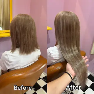 ロング シール+ちび編み込み エクステ梅田🐨のヘアスタイル