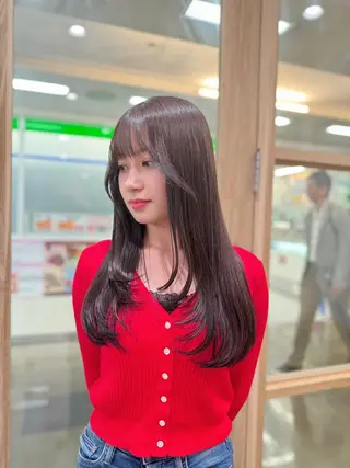 ロング カラー 💛艶感ハイトーン/ ブリーチ縮毛💛のヘアスタイル