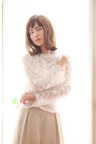 ミディアム カラー パーマ ヘアアレンジ マツエク・マツパ eyelush color world庄内駅前所属・シールエクステ／豊中 吉田孝司のヘアスタイル