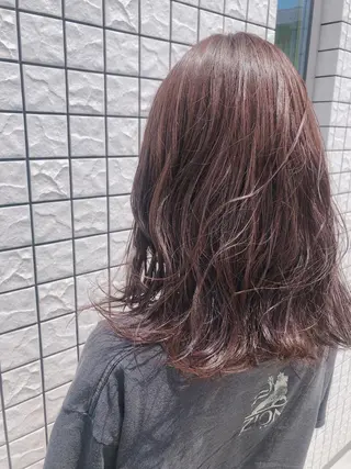 セミロング カラー 野咲き 美容室のマツエク・マツパデザイン