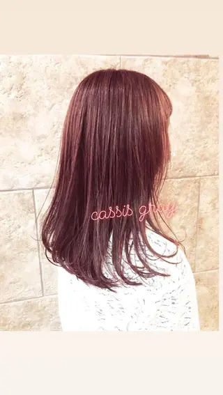 セミロング カラー 斉藤 貴也のヘアスタイル