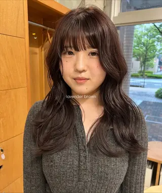 カラー カエデ🐬 カットモデルのヘアスタイル