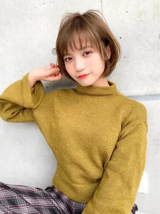 セミロング カラー パーマ ♡モテ髪/似合わせ♡ 透明感/JUICE♡のヘアスタイル