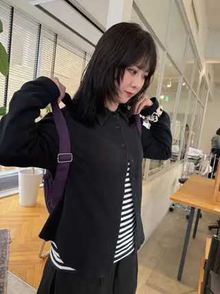 ミディアム カラー 南部 綾音のヘアスタイル