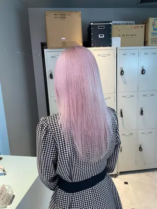 ミディアム ブリーチ✖️ 縮毛LANDのヘアスタイル