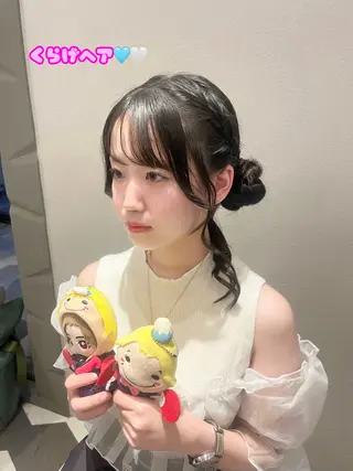 ロング ヘアアレンジ 暖色/顔周り /ヘアメ/あつはのヘアスタイル