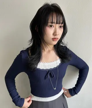 ミディアム カラー risako🇰🇷 韓国ヘア/レイヤーのヘアスタイル