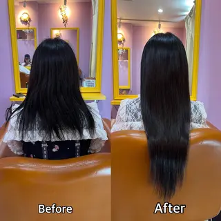 ロング シール＋ちび編み込み エクステ梅田🐨のヘアスタイル