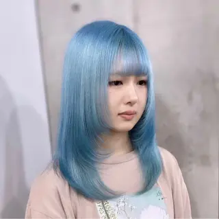 セミロング カラー MIRAC所属・Ryoichi⛓️ 韓国ヘア/ハイトーンのヘアスタイル