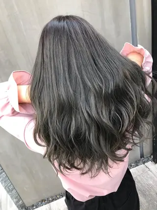 セミロング カラー 赤み消し韓国ヘア レイヤー縮毛🤍渡邉のヘアスタイル