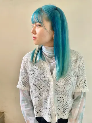 セミロング カラー ハイトーンカラー 🌙Mina🌙のヘアスタイル