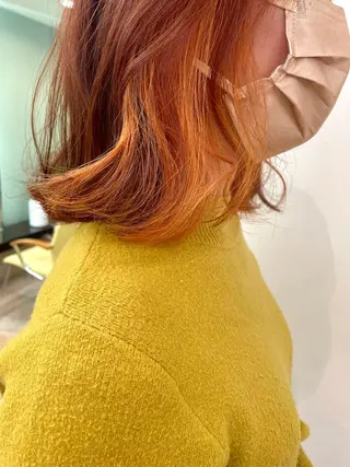 ミディアム カラー 艶カラー🌙縮毛矯正 /ボブ【Reina】のヘアスタイル